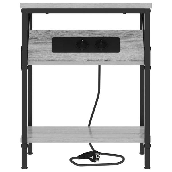 Нощен шкаф 2 pcs Сив Сонома 38 x 30 x 48 см Инженерно дърво