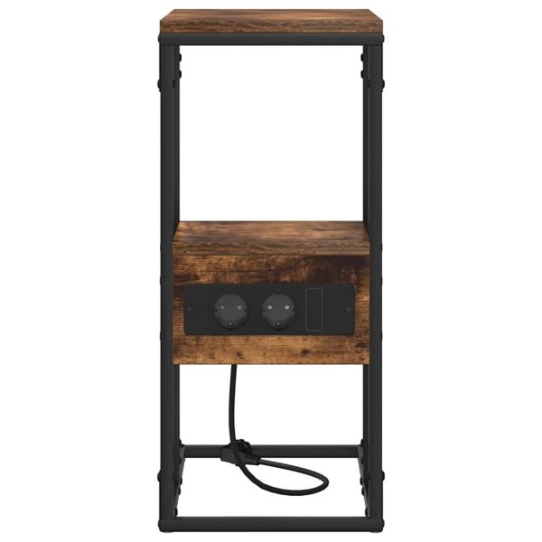 Нощен шкаф Опушен дъб 41.5 x 26 x 60.5 см Инженерно дърво