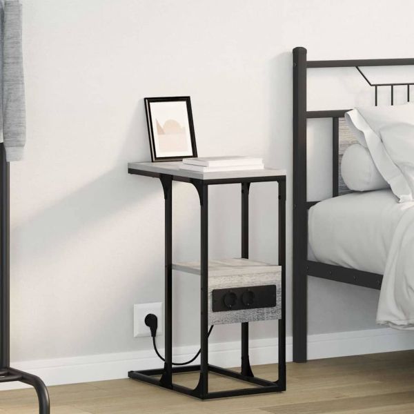 Нощен шкаф Сив сонома 41.5 x 26 x 60.5 см Инженерно дърво