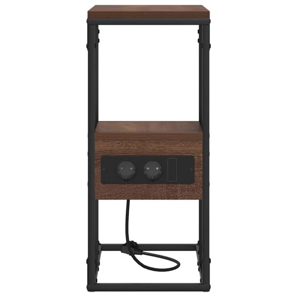 Нощен шкаф Кафяв дъб 41.5 x 26 x 60.5 см Инженерно дърво