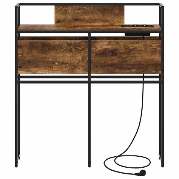 Табла за съхранение с рафт Опушен дъб 75 cm Инженерно дърво