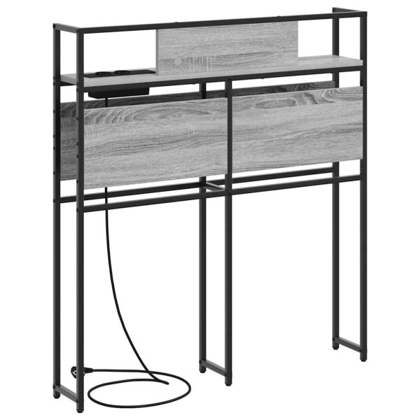 Табла за съхранение с рафт Сив сонома 80 cm Инженерно дърво