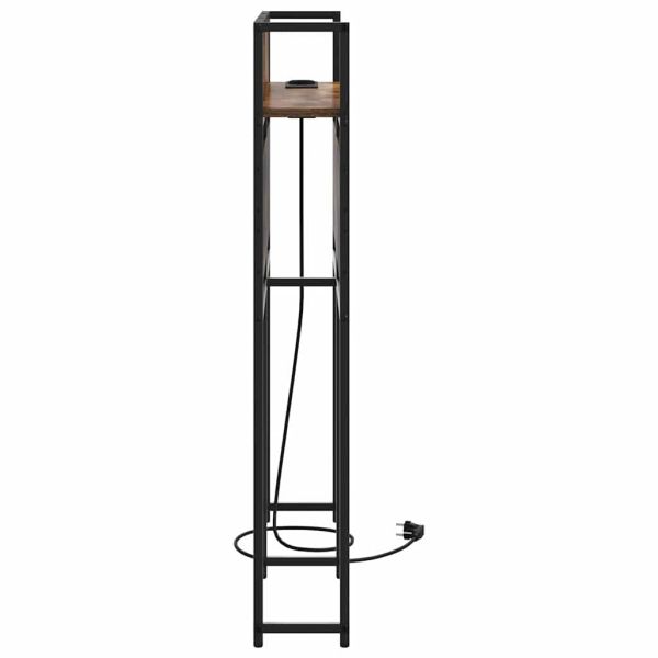 Табла за съхранение с рафт Опушен дъб 90 cm Инженерно дърво