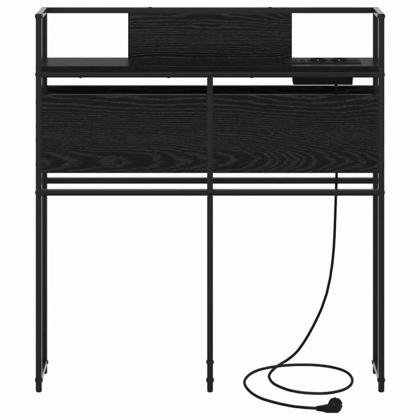 Табла за съхранение с рафт Черен дъб 100 cm Инженерно дърво