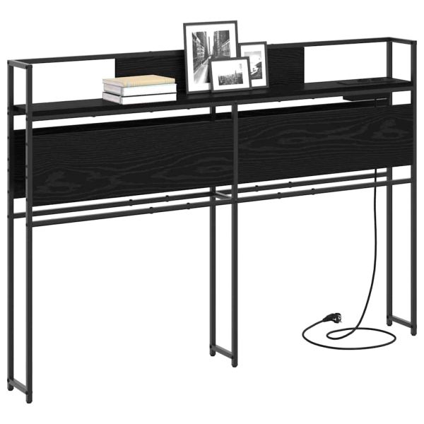 Табла за съхранение с рафт Черен дъб 135 cm Инженерно дърво