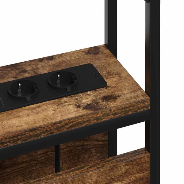 Табла за съхранение с рафт Опушен дъб 140 cm Инженерно дърво