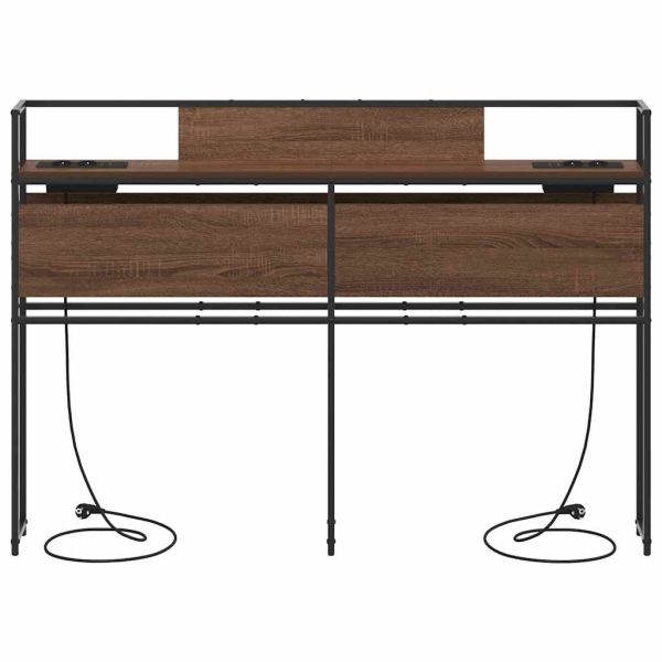 Табла за съхранение с рафт Кафяв дъб 140 cm Инженерно дърво