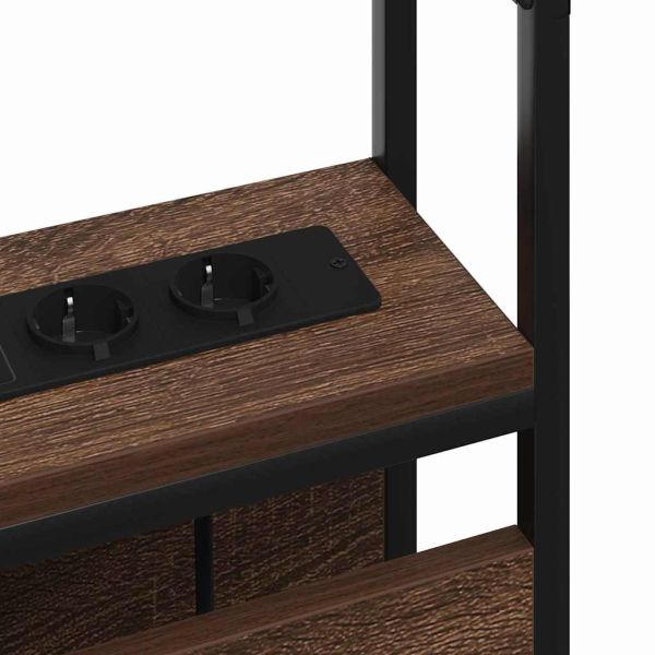 Табла за съхранение с рафт Кафяв дъб 140 cm Инженерно дърво