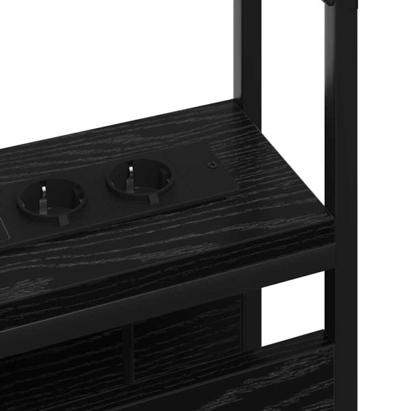 Табла за съхранение с рафт Черен дъб 160 cm Инженерно дърво