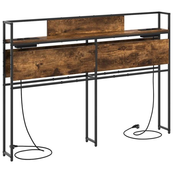 Табла за съхранение с рафт Опушен дъб 160 cm Инженерно дърво