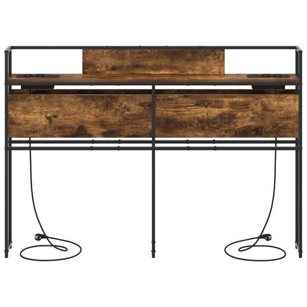 Табла за съхранение с рафт Опушен дъб 160 cm Инженерно дърво