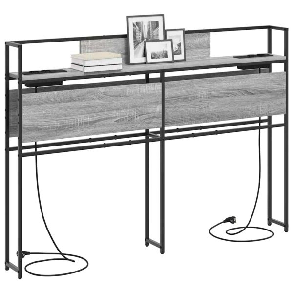 Табла за съхранение с рафт Сив сонома 160 cm Инженерно дърво