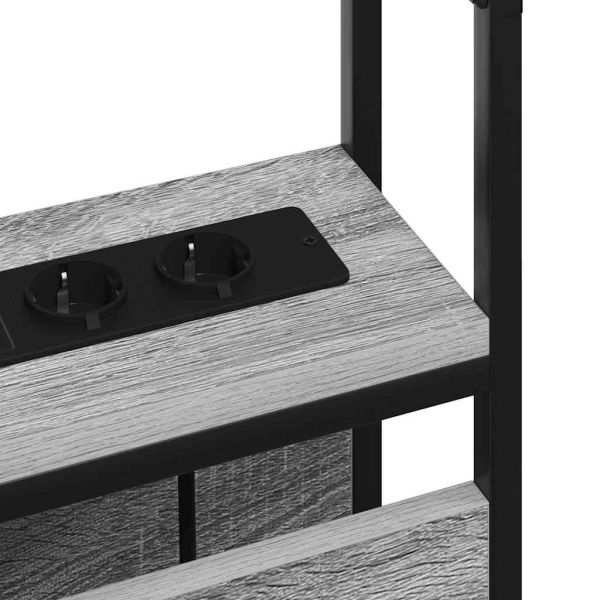 Табла за съхранение с рафт Сив сонома 160 cm Инженерно дърво