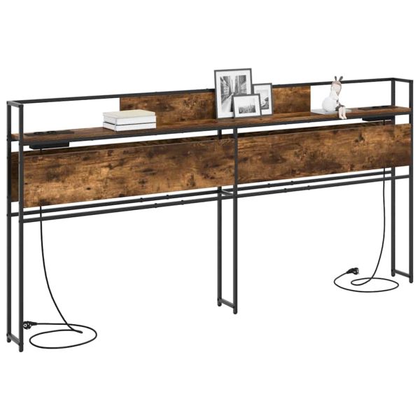 Табла за съхранение с рафт Опушен дъб 180 cm Инженерно дърво