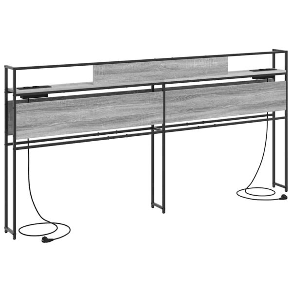 Табла за съхранение с рафт Сив сонома 180 cm Инженерно дърво