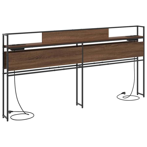 Табла за съхранение с рафт Кафяв дъб 180 cm Инженерно дърво