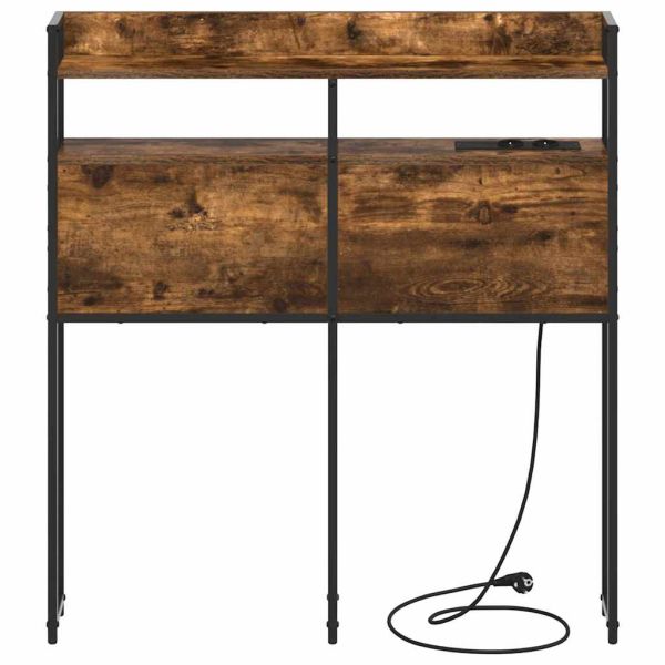 Табла за съхранение с рафт Опушен дъб 80 cm Инженерно дърво