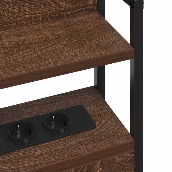 Облегалка за глава с рафт Кафяв дъб 80 cm Инженерно дърво