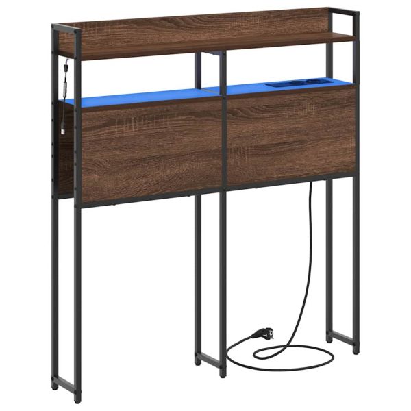 Облегалка за глава с рафт Кафяв дъб 100 cm Инженерно дърво