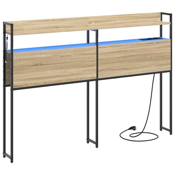 Облегалка за глава с рафт дъб сонома 120 cm Инженерно дърво