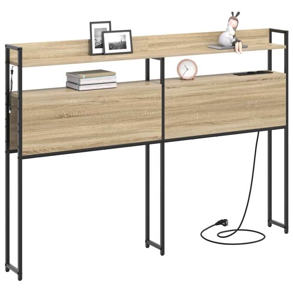 Облегалка за глава с рафт дъб сонома 135 cm Инженерно дърво