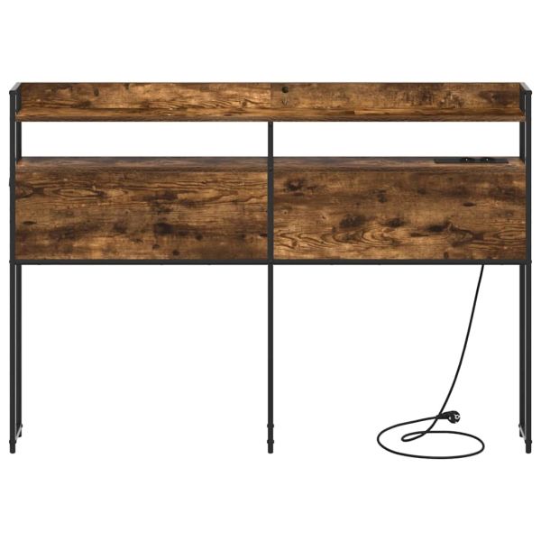 Облегалка за глава с рафт Опушен дъб 135 cm Инженерно дърво