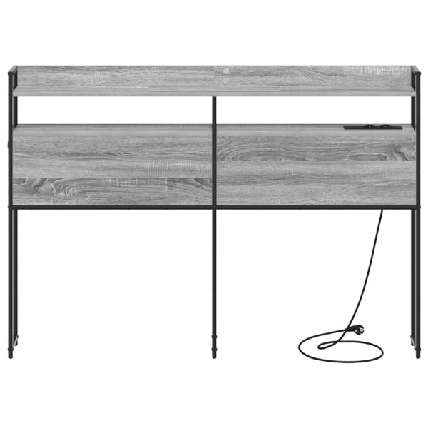 Облегалка за глава с рафт Сив сонома 135 cm Инженерно дърво