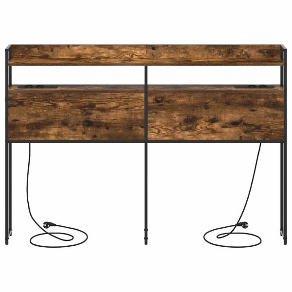 Облегалка за глава с рафт Опушен дъб 150 cm Инженерно дърво