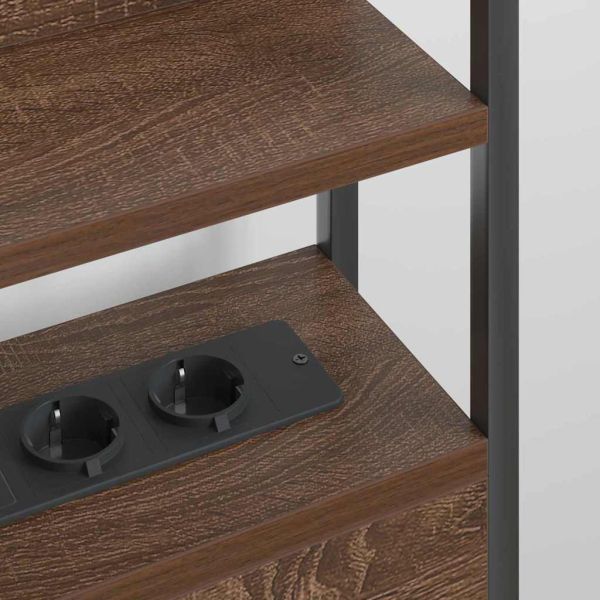 Облегалка за глава с рафт Кафяв дъб 160 cm Инженерно дърво