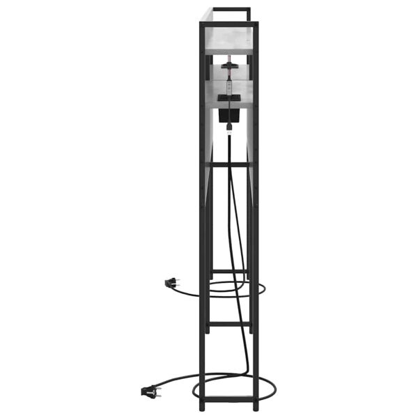 Облегалка за глава с рафт Сив сонома 180 cm Инженерно дърво