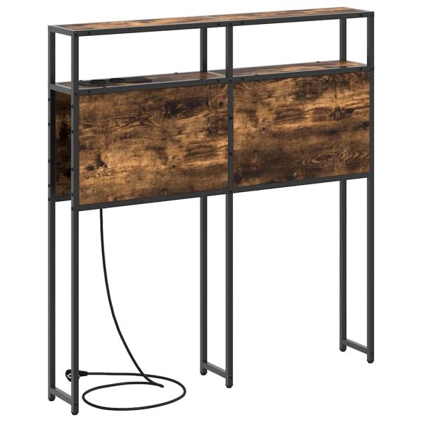 Табла за съхранение с рафт Опушен дъб 80 cm Инженерно дърво