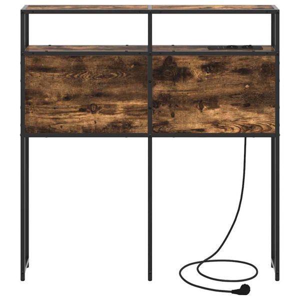 Табла за съхранение с рафт Опушен дъб 100 cm Инженерно дърво