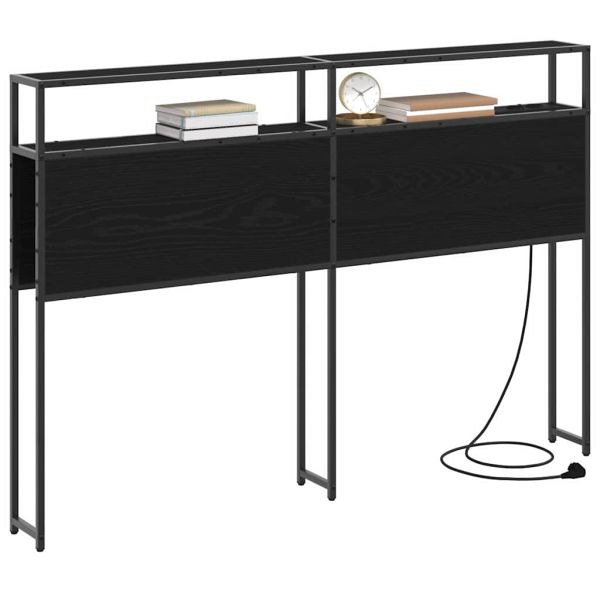 Табла за съхранение с рафт Черен дъб 120 cm Инженерно дърво