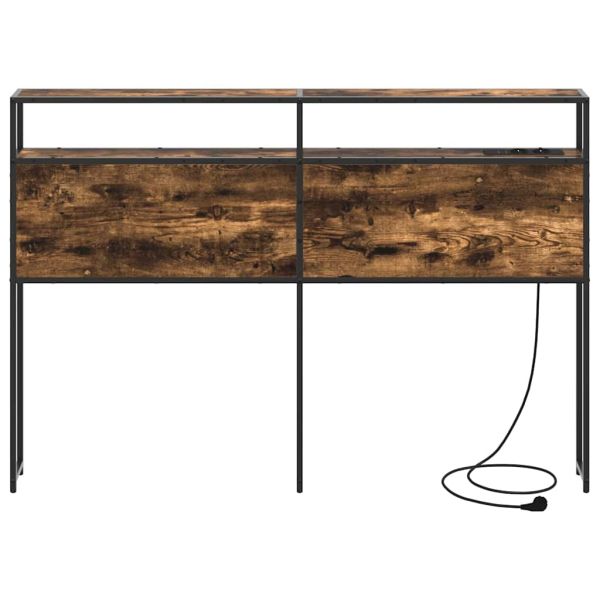 Табла за съхранение с рафт Опушен дъб 120 cm Инженерно дърво