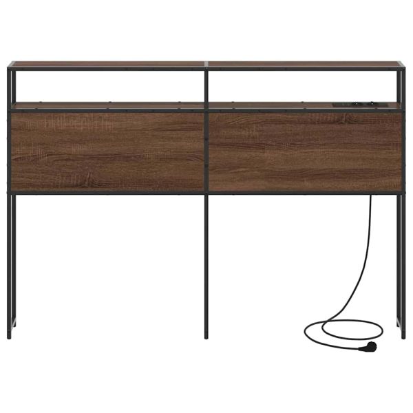 Табла за съхранение с рафт Кафяв дъб 120 cm Инженерно дърво