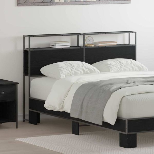 Табла за съхранение с рафт Черен дъб 140 cm Инженерно дърво