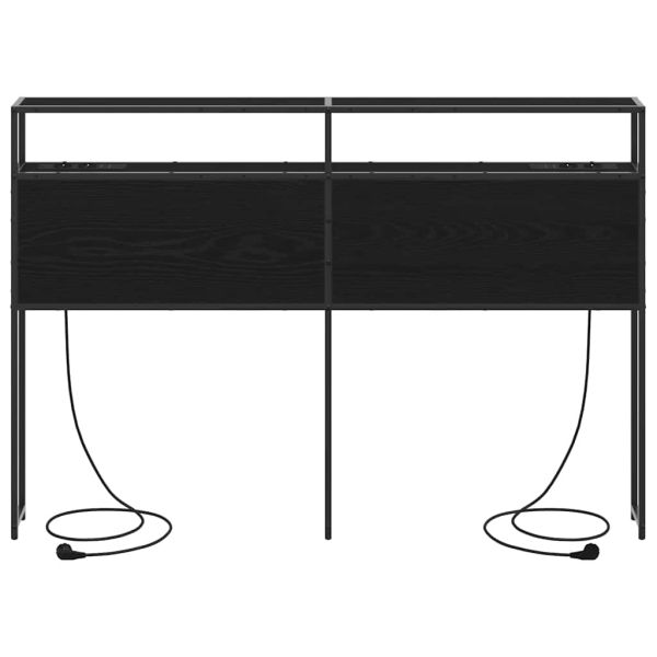 Табла за съхранение с рафт Черен дъб 140 cm Инженерно дърво