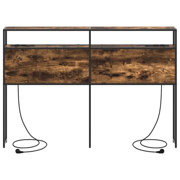 Табла за съхранение с рафт Опушен дъб 140 cm Инженерно дърво