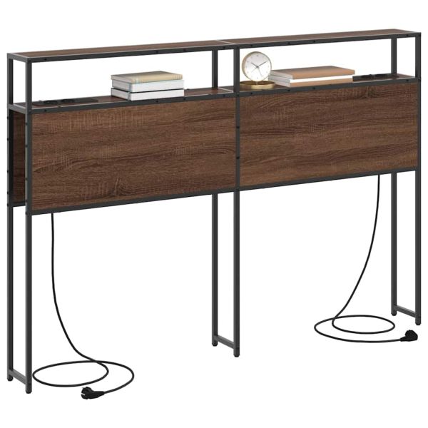 Табла за съхранение с рафт Кафяв дъб 140 cm Инженерно дърво