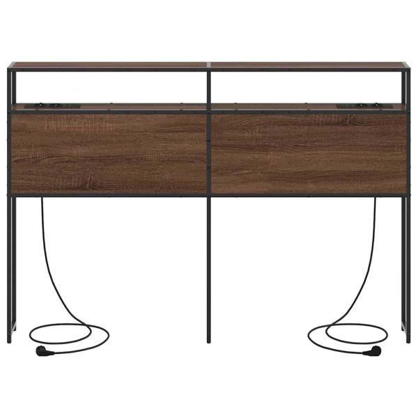 Табла за съхранение с рафт Кафяв дъб 140 cm Инженерно дърво