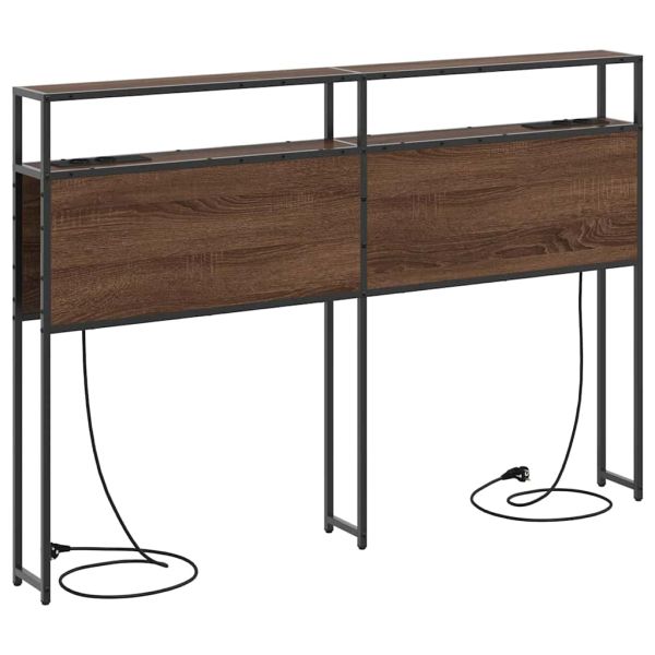 Табла за съхранение с рафт Кафяв дъб 150 cm Инженерно дърво