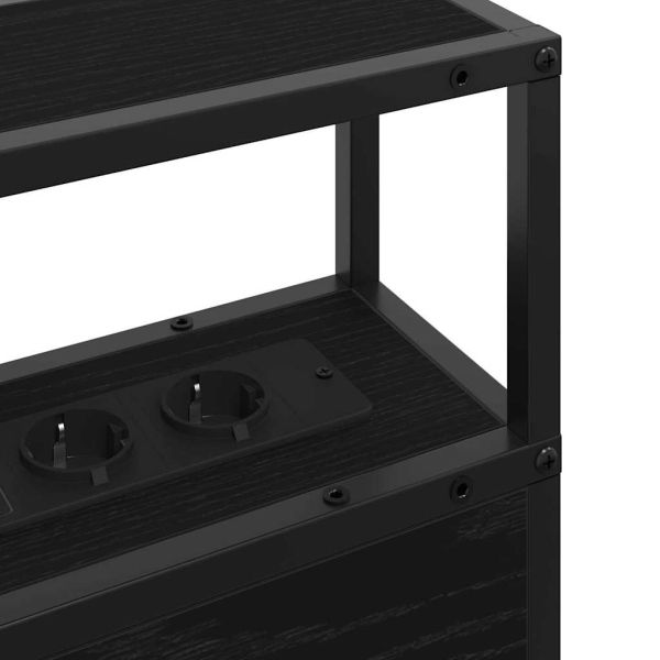 Табла за съхранение с рафт Черен дъб 160 cm Инженерно дърво