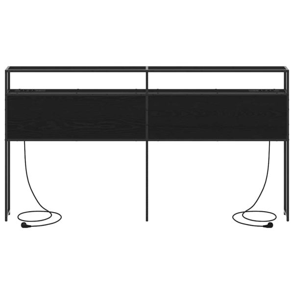 Табла за съхранение с рафт Черен дъб 180 cm Инженерно дърво