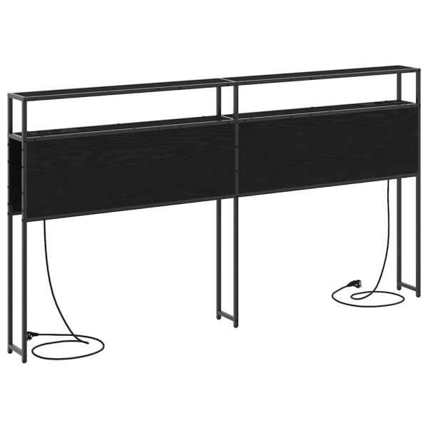 Табла за съхранение с рафт Черен дъб 180 cm Инженерно дърво