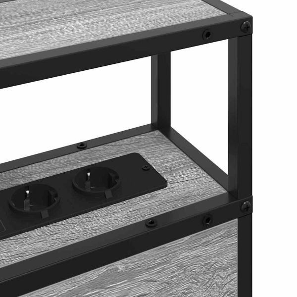 Табла за съхранение с рафт Сив сонома 180 cm Инженерно дърво