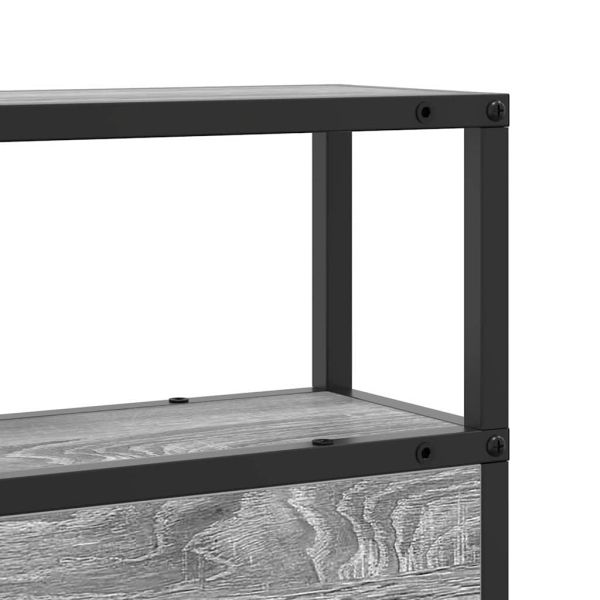 Табла за съхранение с рафт Сив сонома 180 cm Инженерно дърво