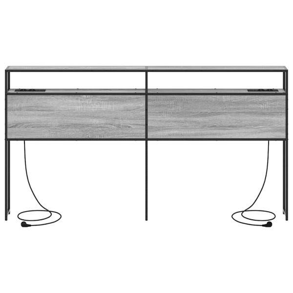 Табла за съхранение с рафт Сив сонома 200 cm Инженерно дърво