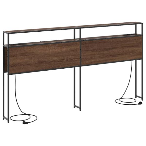 Табла за съхранение с рафт Кафяв дъб 200 cm Инженерно дърво