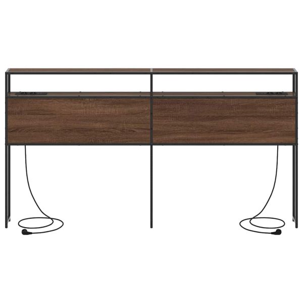 Табла за съхранение с рафт Кафяв дъб 200 cm Инженерно дърво