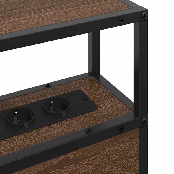 Табла за съхранение с рафт Кафяв дъб 200 cm Инженерно дърво